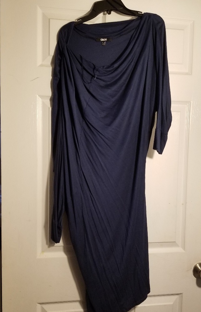 ASOS Asymmetrical navy blue dress